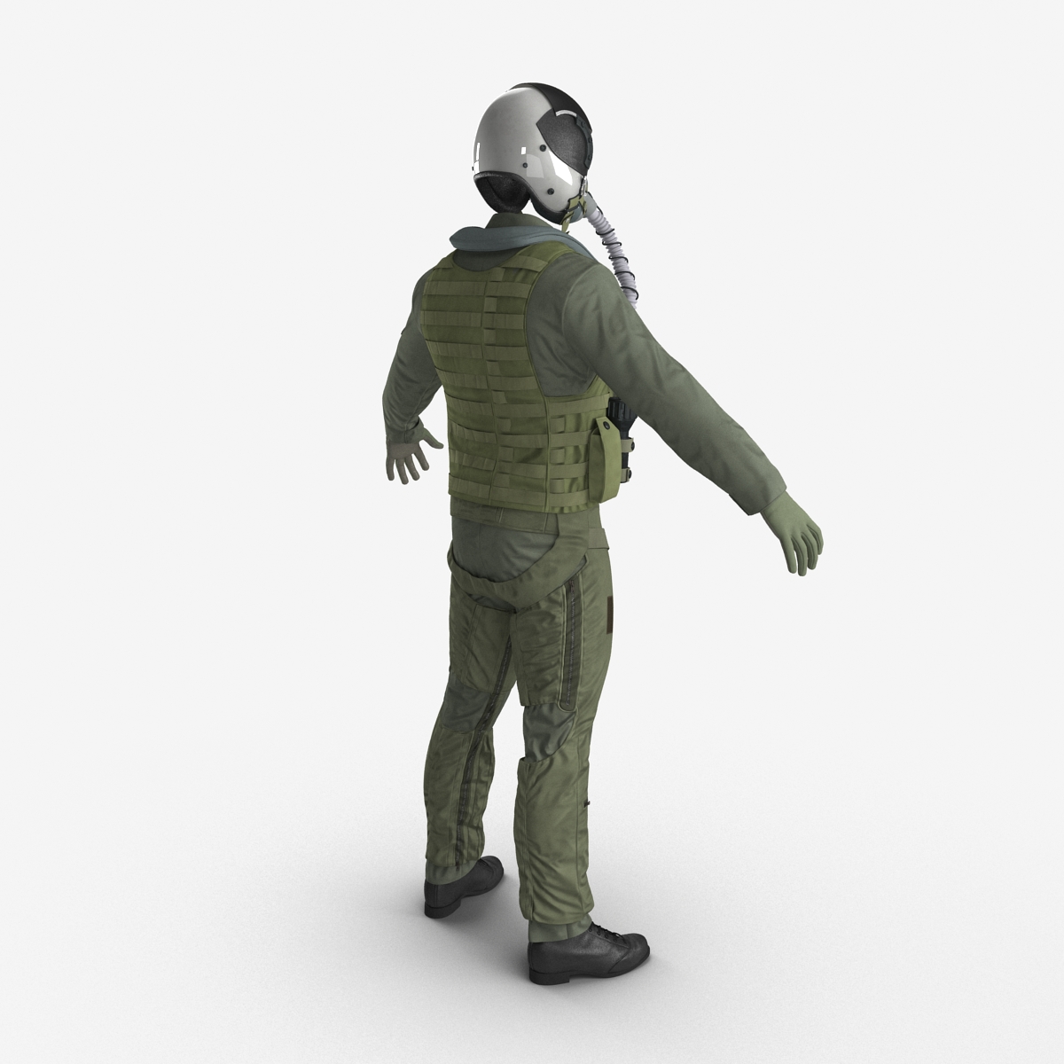 US Military Jet Fighter Pilot Uniform 3D