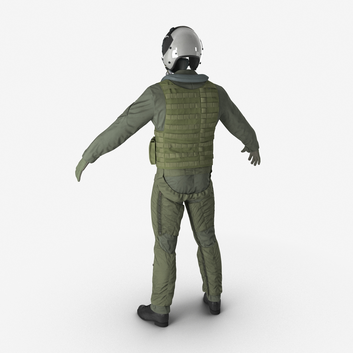 US Military Jet Fighter Pilot Uniform 3D