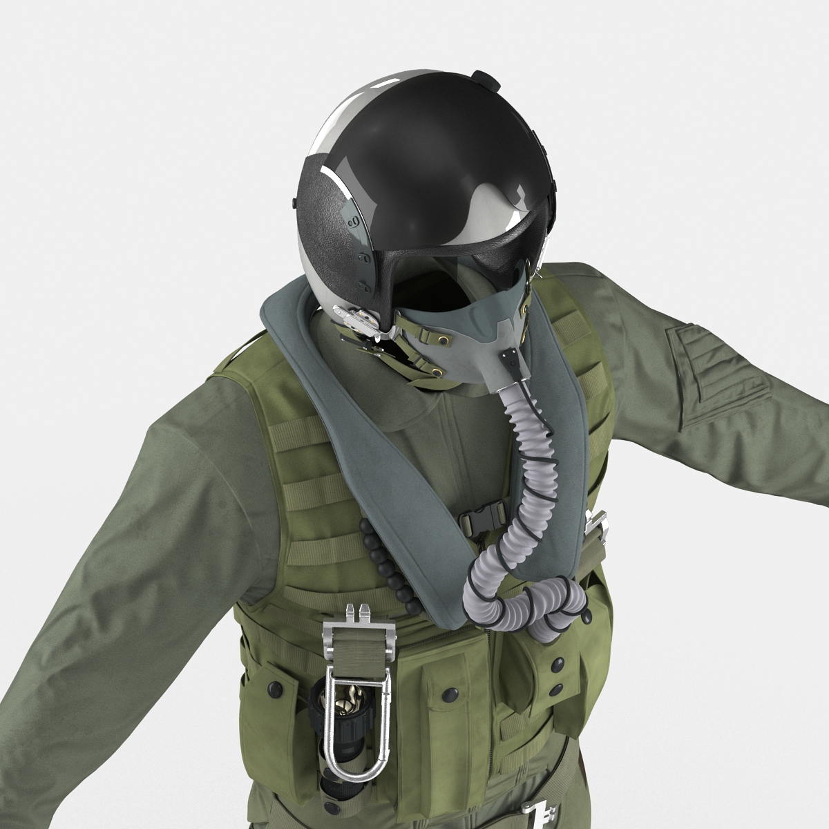 US Military Jet Fighter Pilot Uniform 3D