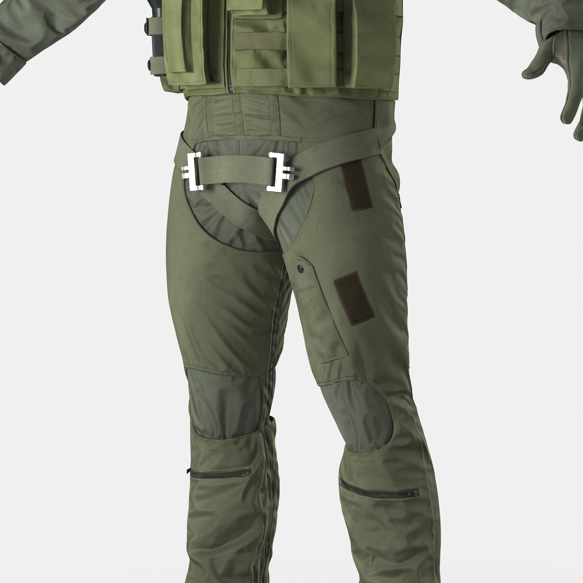 US Military Jet Fighter Pilot Uniform 3D