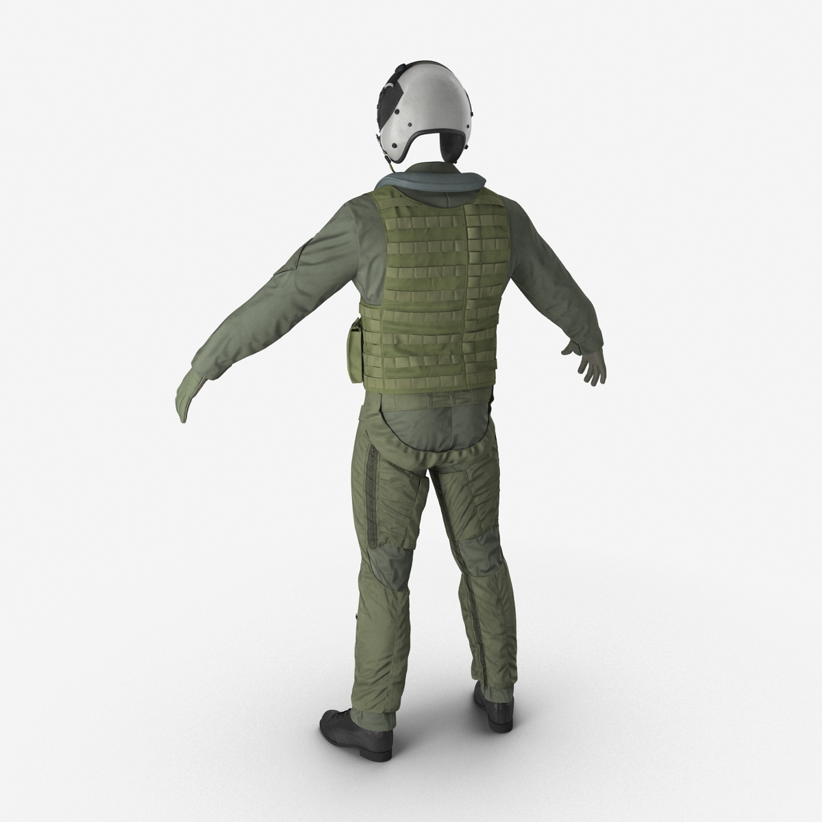 US Military Jet Fighter Pilot Uniform 2 3D model