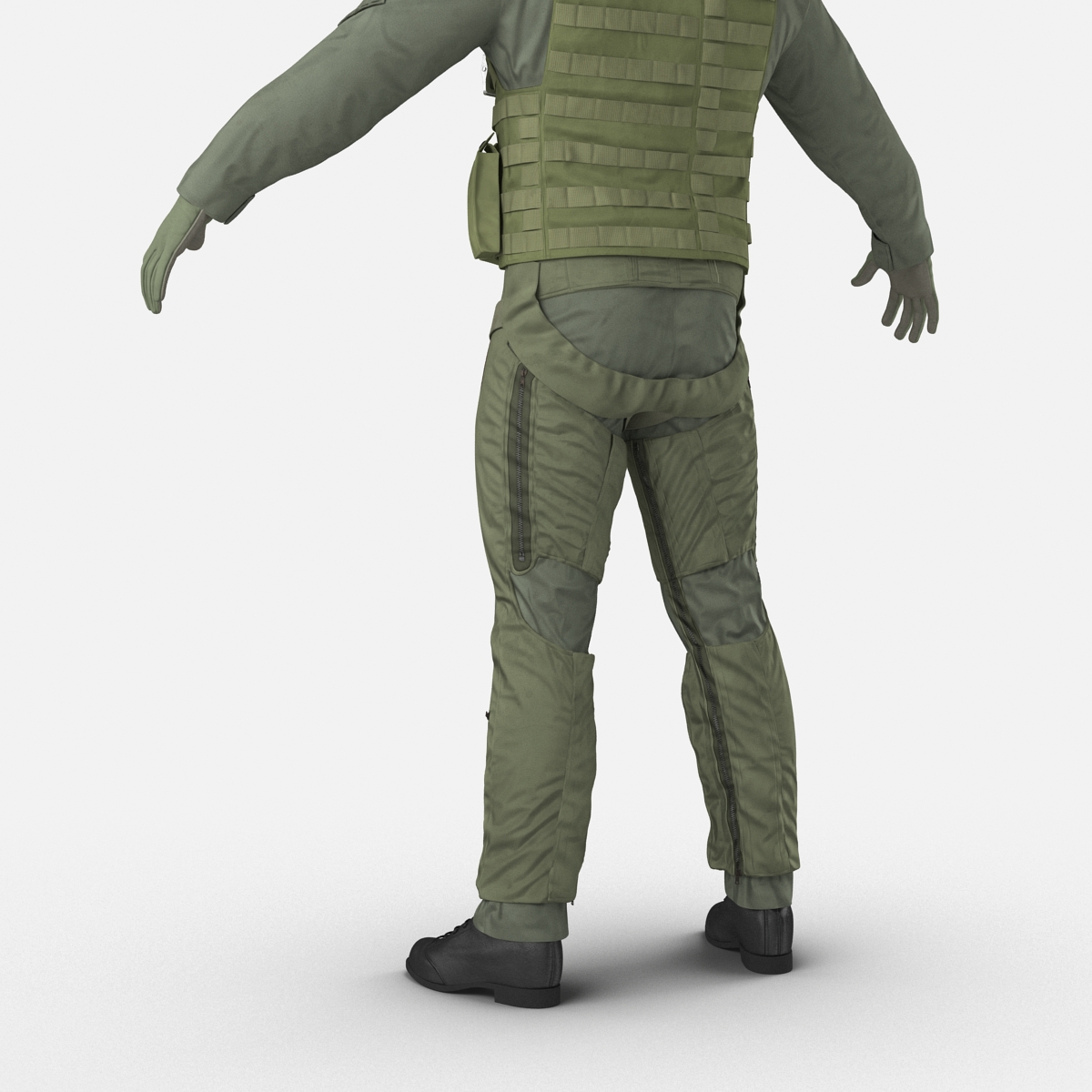 US Military Jet Fighter Pilot Uniform 2 3D model