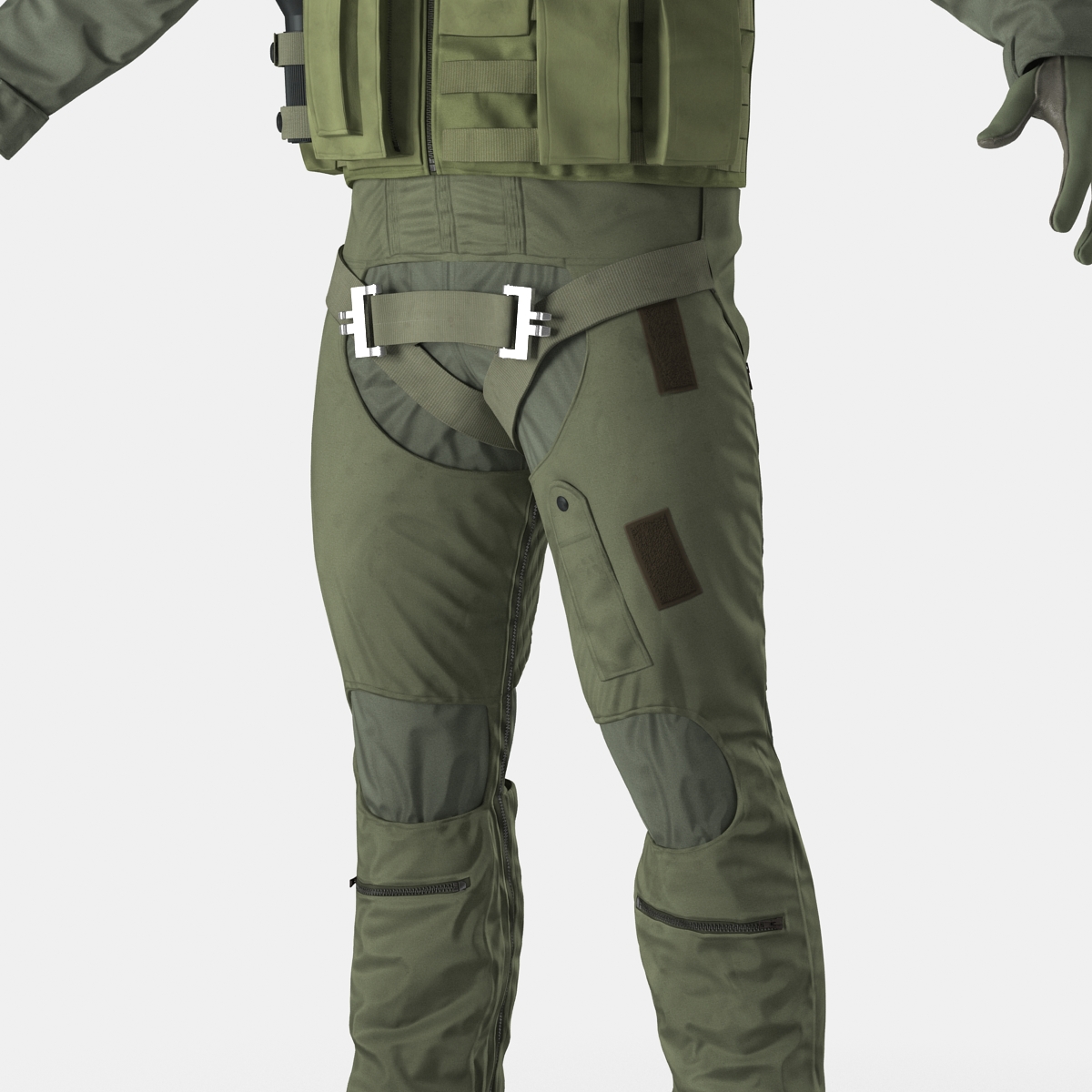 US Military Jet Fighter Pilot Uniform 2 3D model