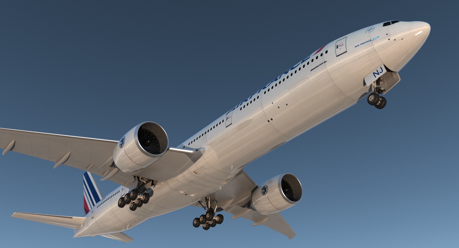 3D Boeing 777 8x Air France Rigged