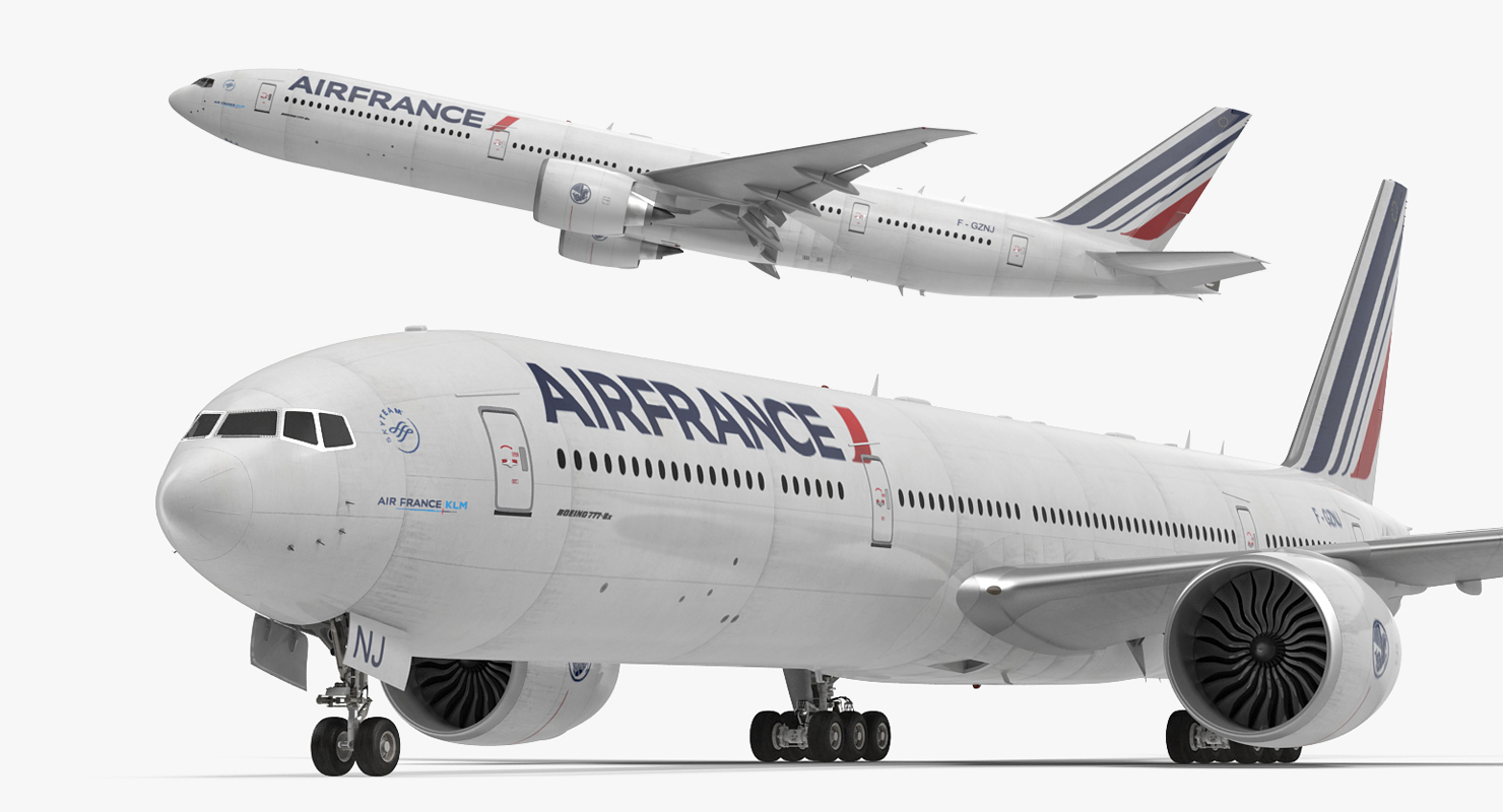 3D Boeing 777 8x Air France Rigged