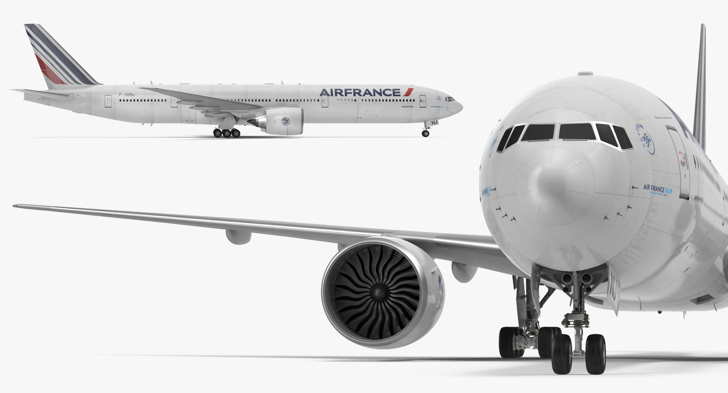 3D Boeing 777 8x Air France Rigged