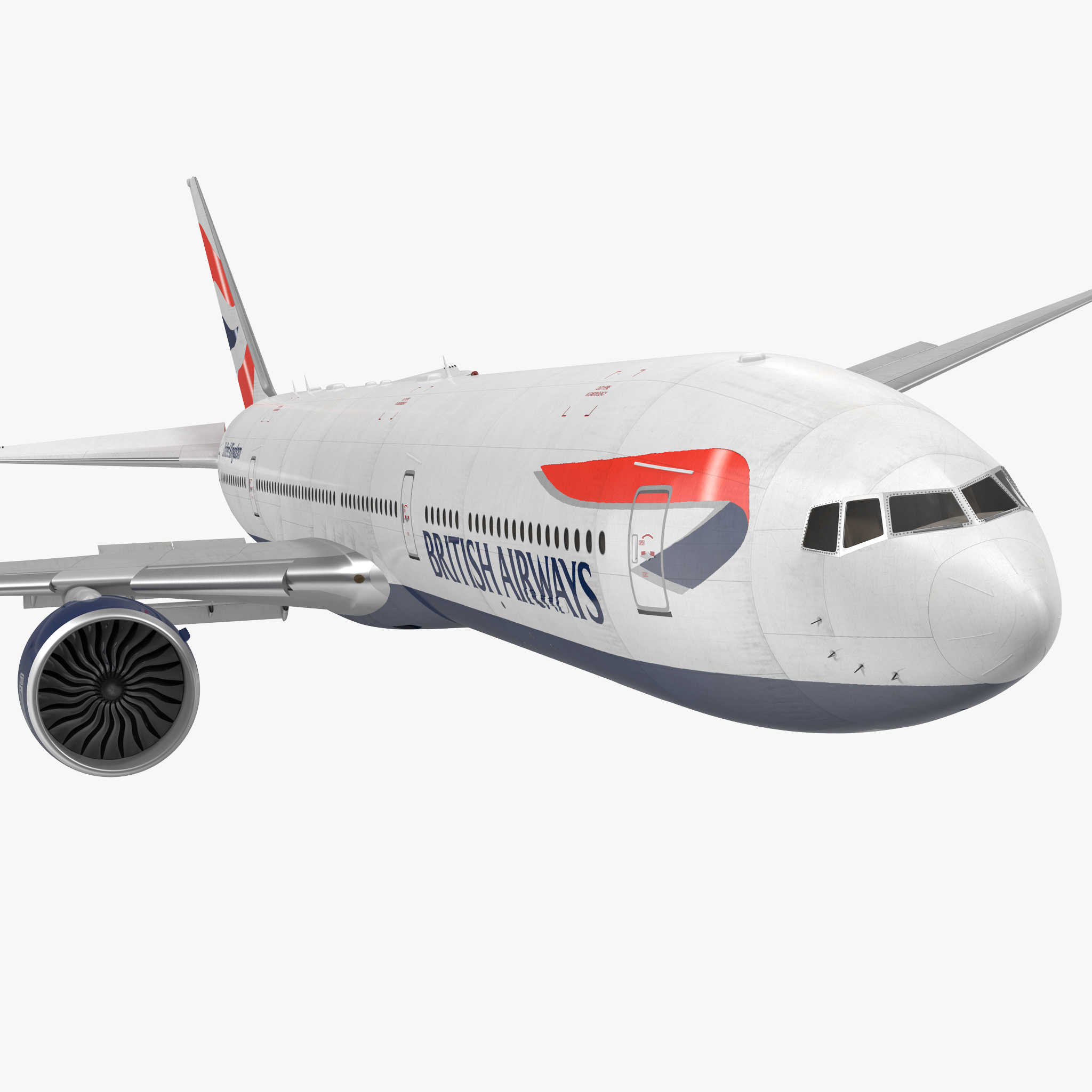 3D Boeing 777 8x British Airways Rigged