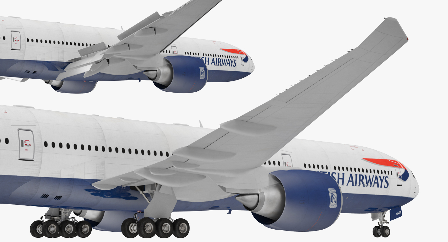 3D Boeing 777 8x British Airways Rigged