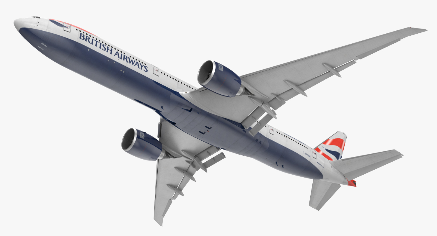 3D Boeing 777 8x British Airways Rigged