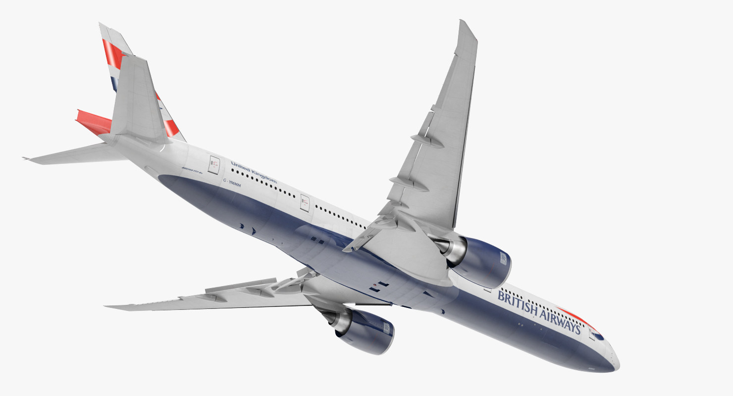 3D Boeing 777 8x British Airways Rigged