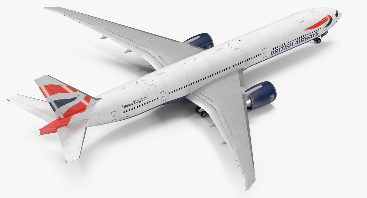 3D Boeing 777 8x British Airways Rigged