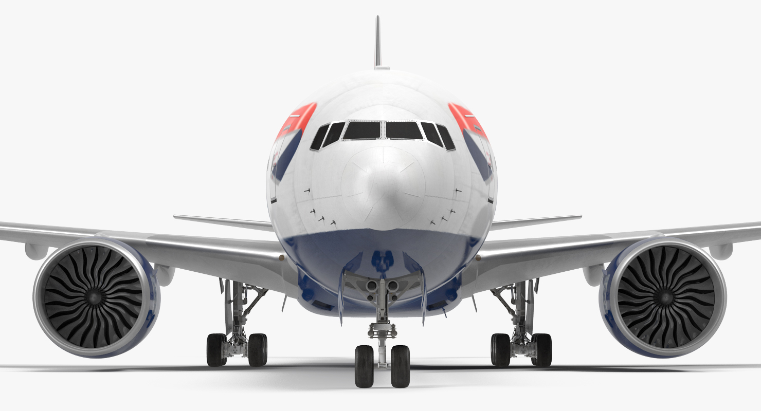 3D Boeing 777 8x British Airways Rigged