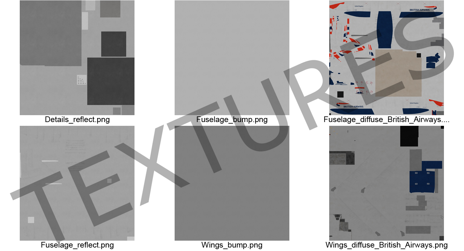 3D Boeing 777 8x British Airways Rigged