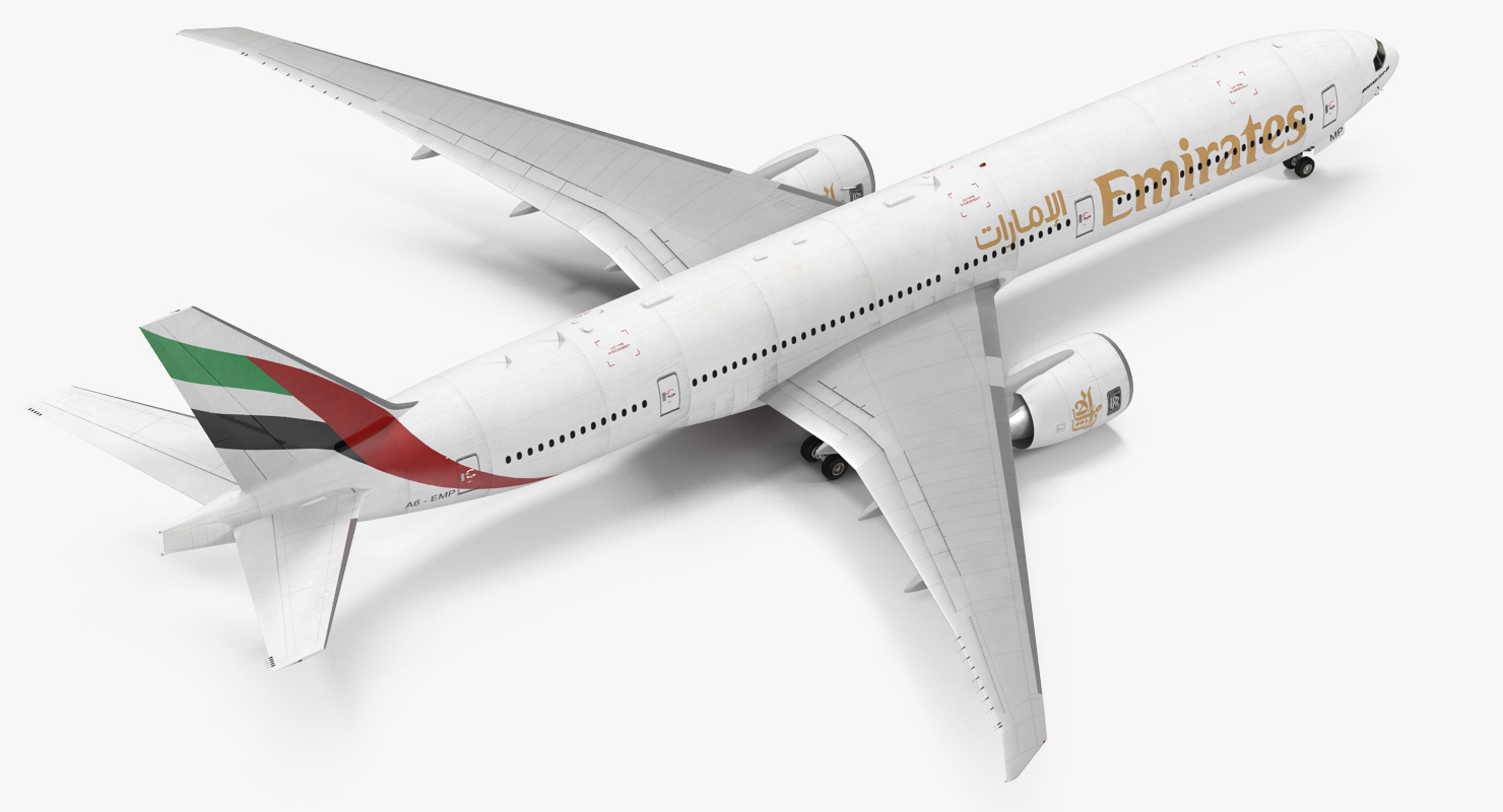 3D Boeing 777 8x Emirates Airlines Rigged model