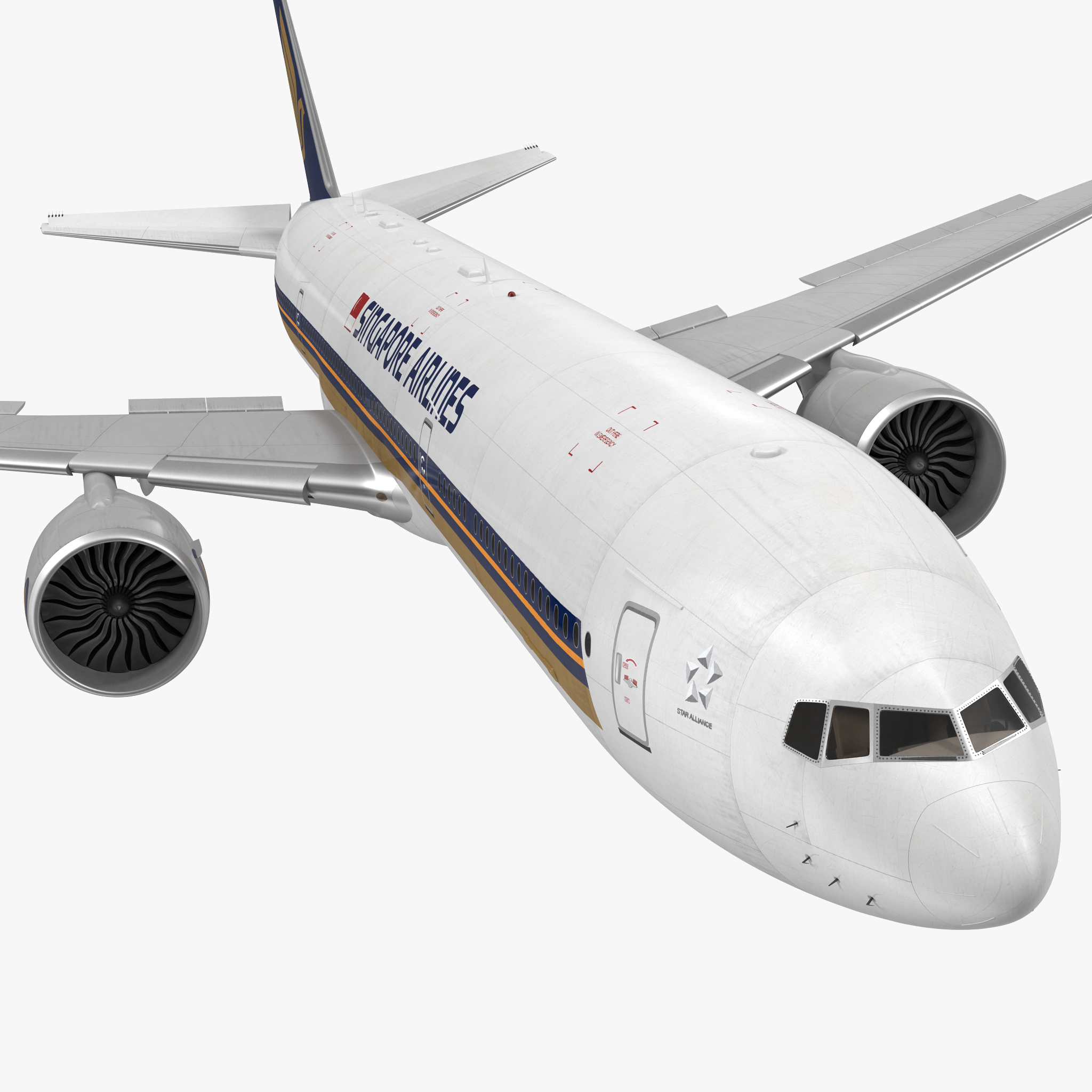 Boeing 777 8x Singapore Airlines Rigged 3D model