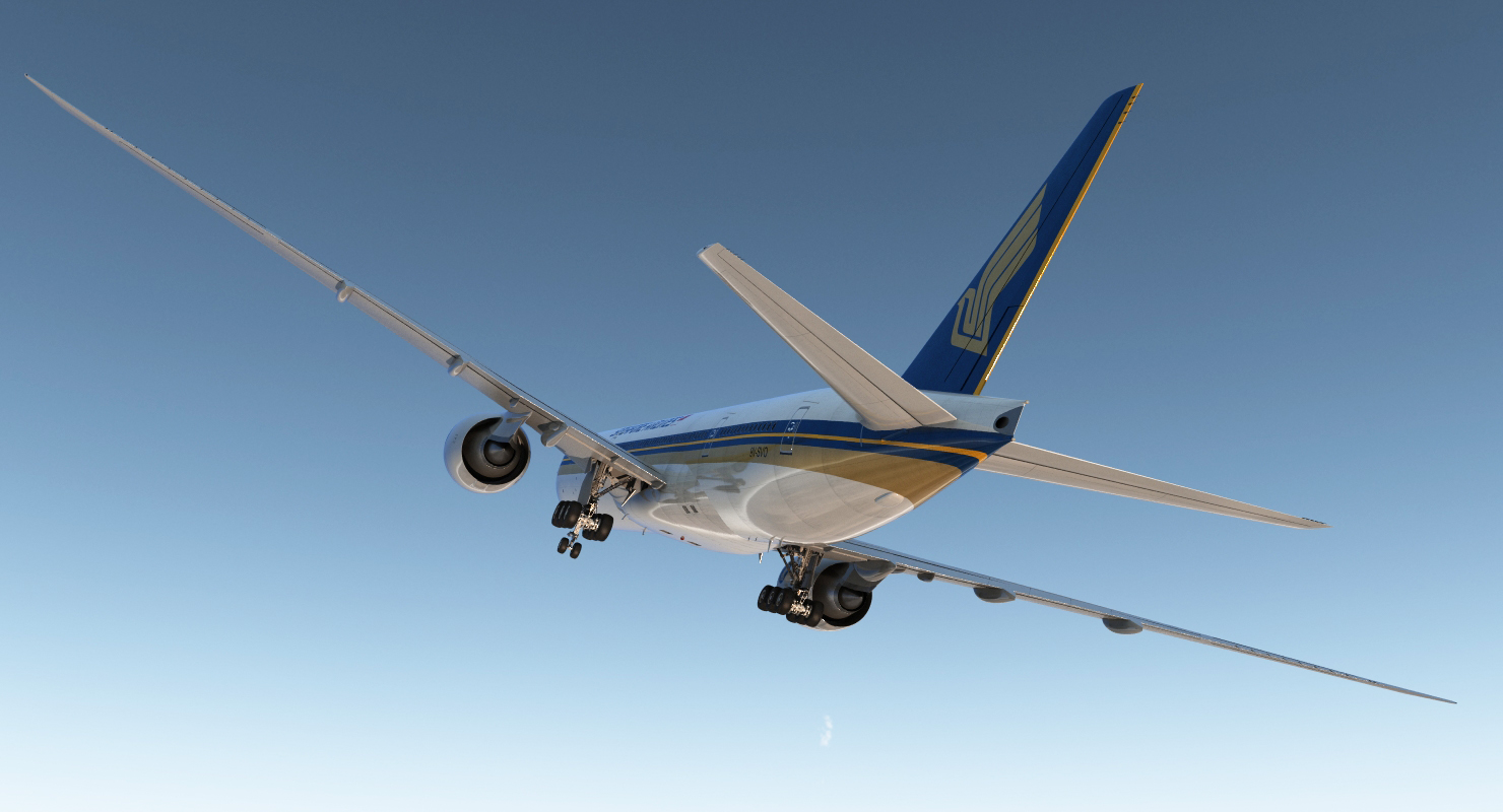 Boeing 777 8x Singapore Airlines Rigged 3D model