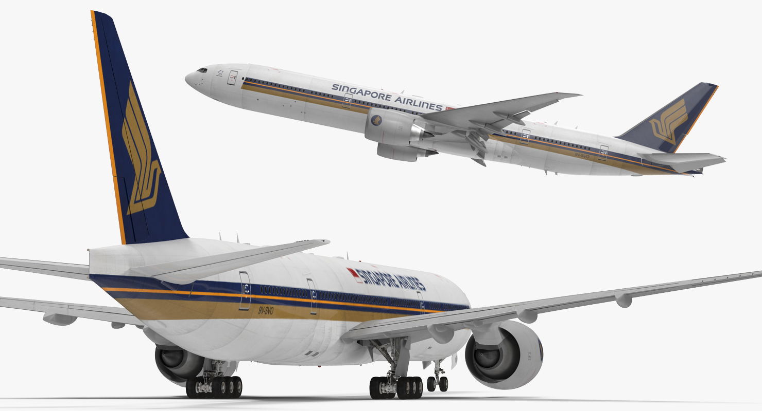 Boeing 777 8x Singapore Airlines Rigged 3D model