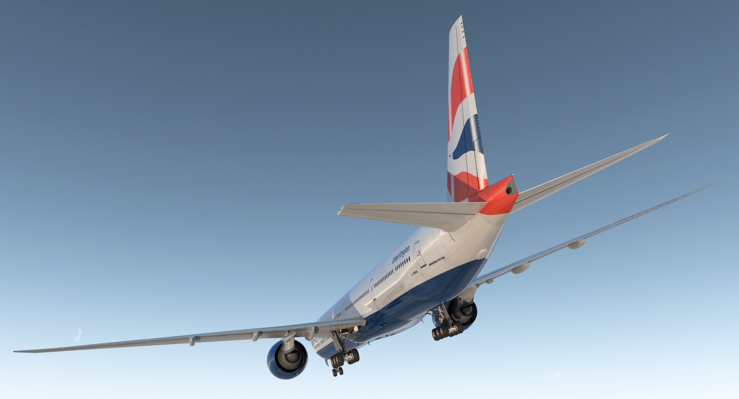 Boeing 777 9x British Airways 3D model