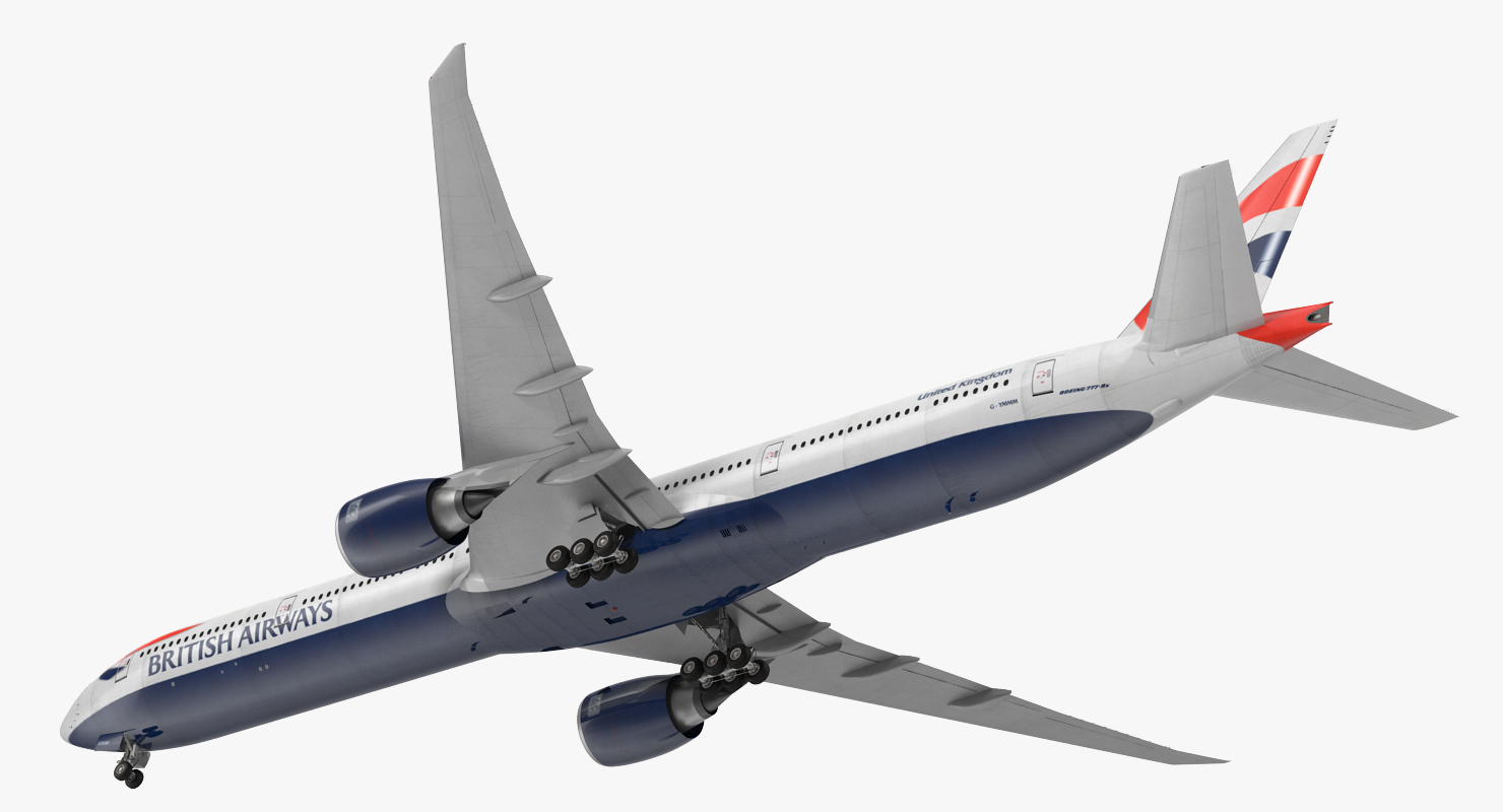 Boeing 777 9x British Airways 3D model