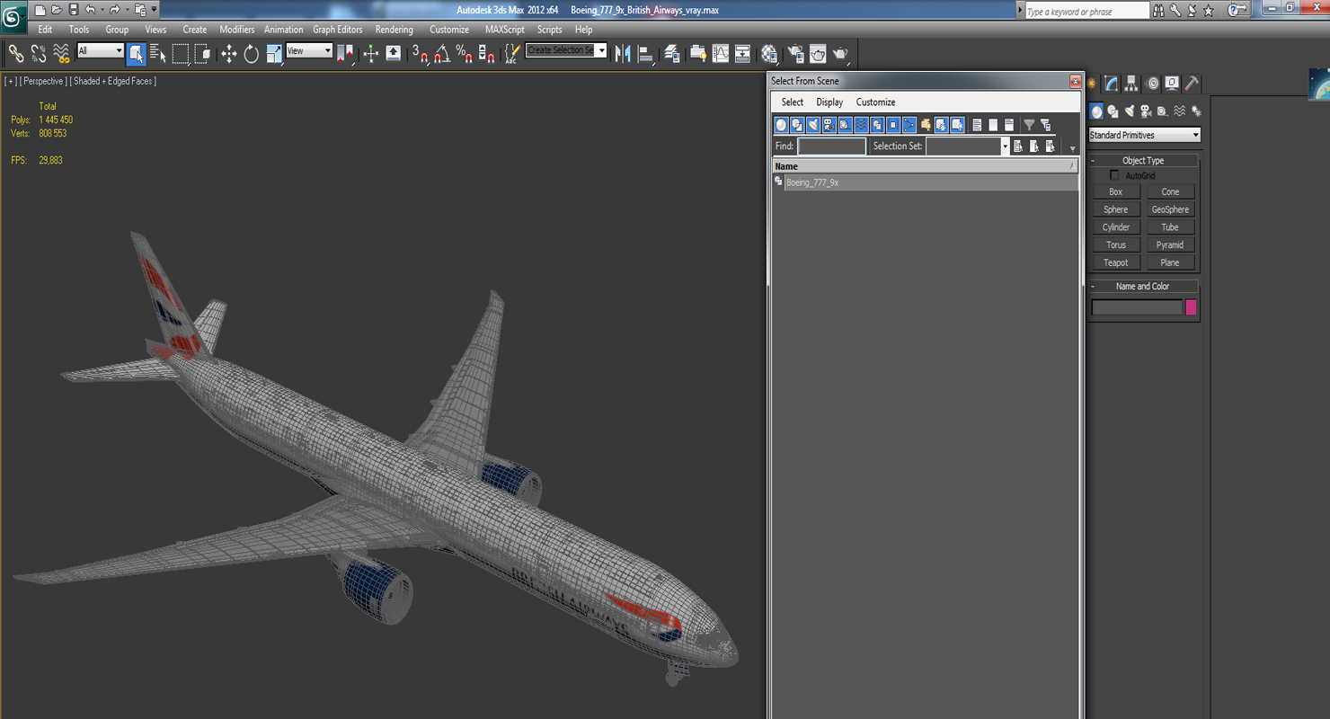 Boeing 777 9x British Airways 3D model