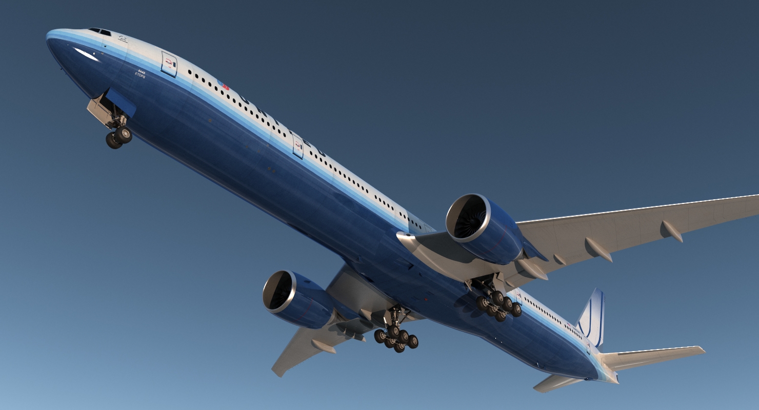 Boeing 777 9x United Airlines 3D model