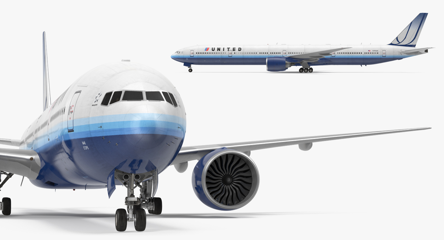 Boeing 777 9x United Airlines 3D model