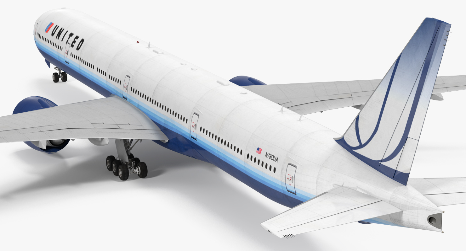 Boeing 777 9x United Airlines 3D model