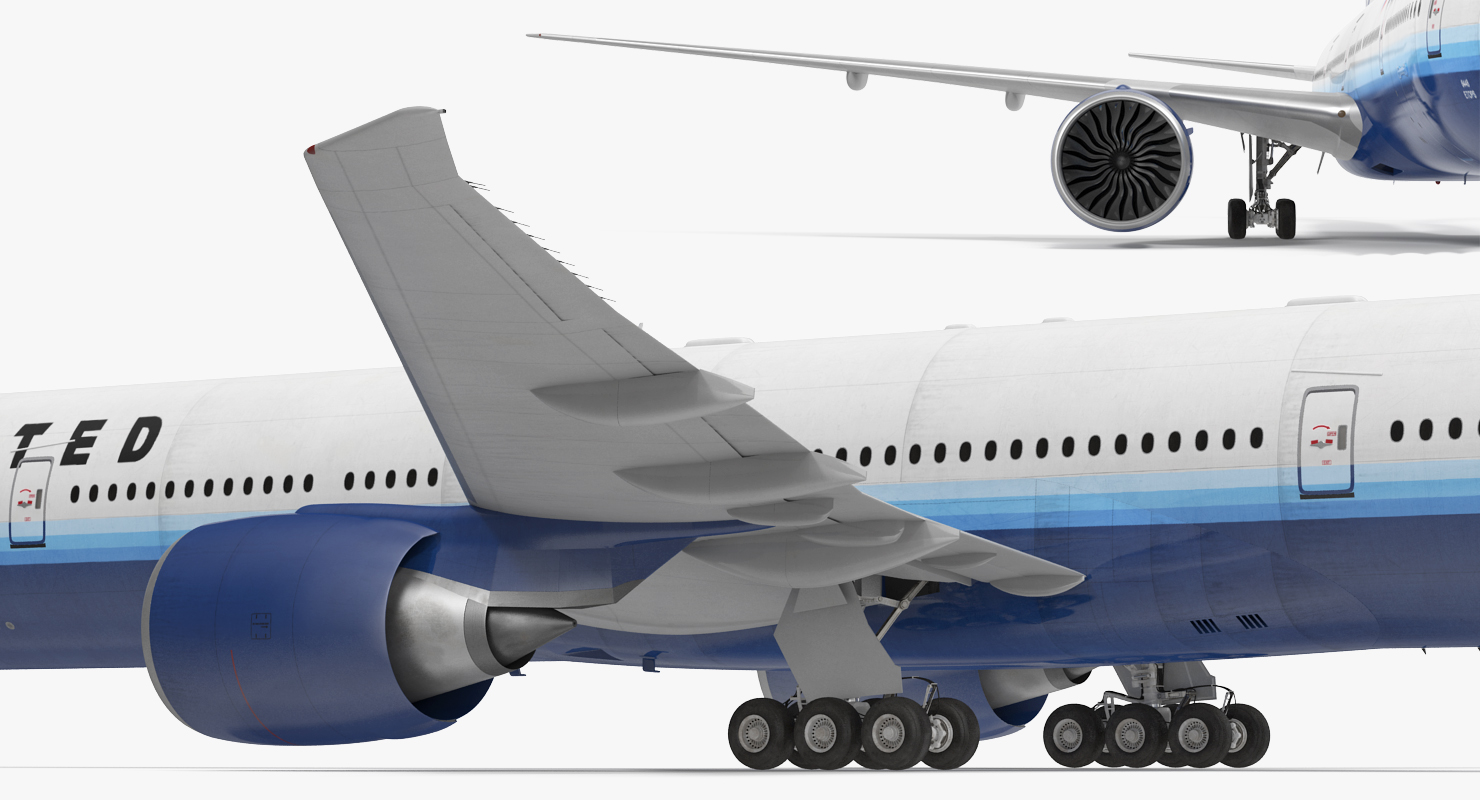 Boeing 777 9x United Airlines 3D model