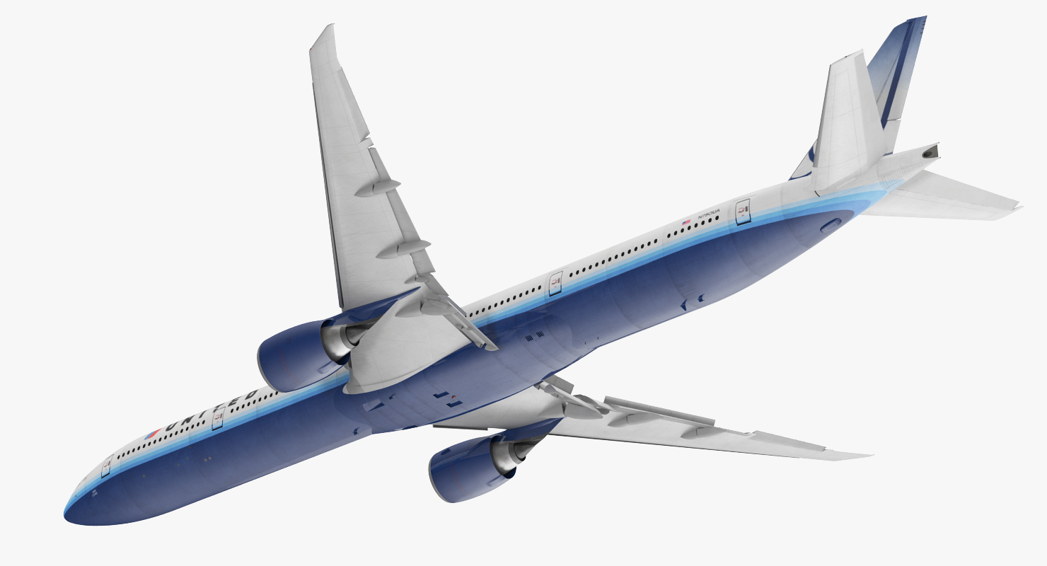 3D Boeing 777 9x United Airlines Rigged