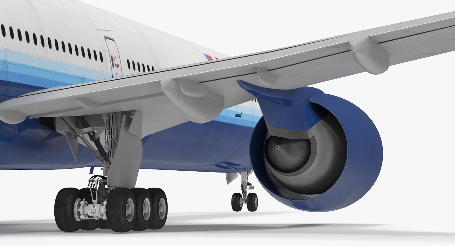 3D Boeing 777 9x United Airlines Rigged