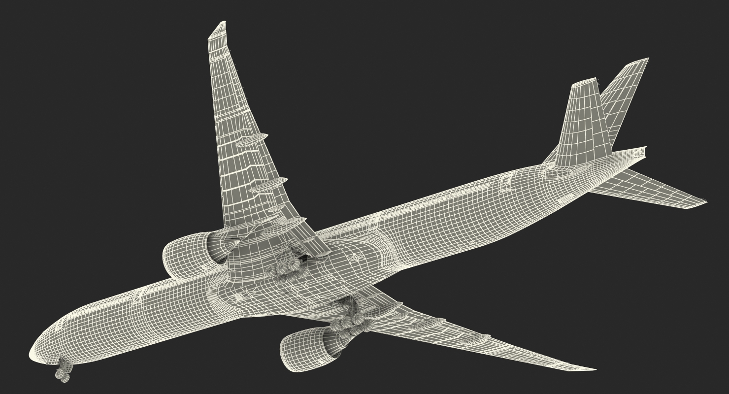 3D Boeing 777 9x United Airlines Rigged