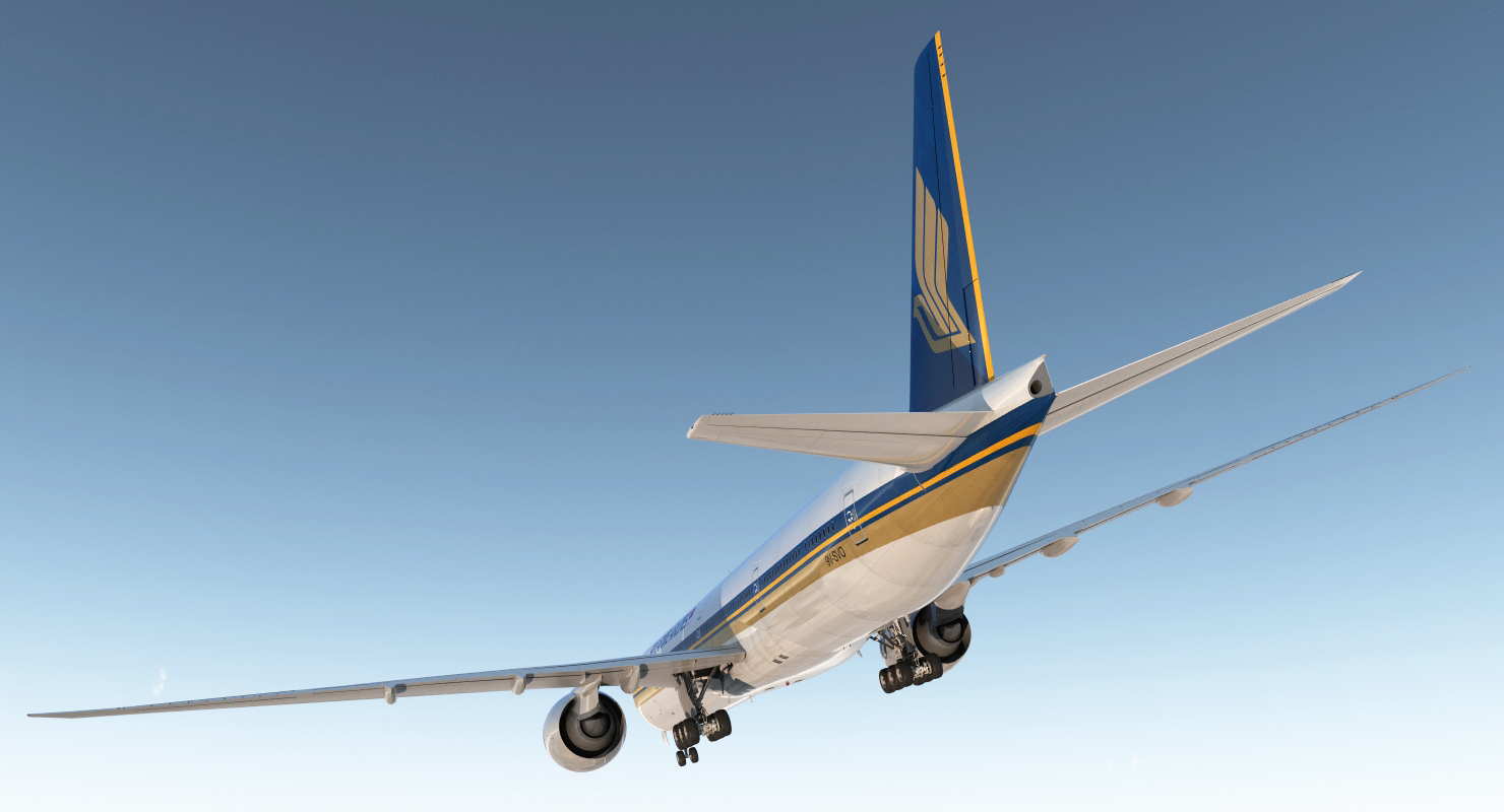 Boeing 777 9x Singapore Airlines Rigged 3D model