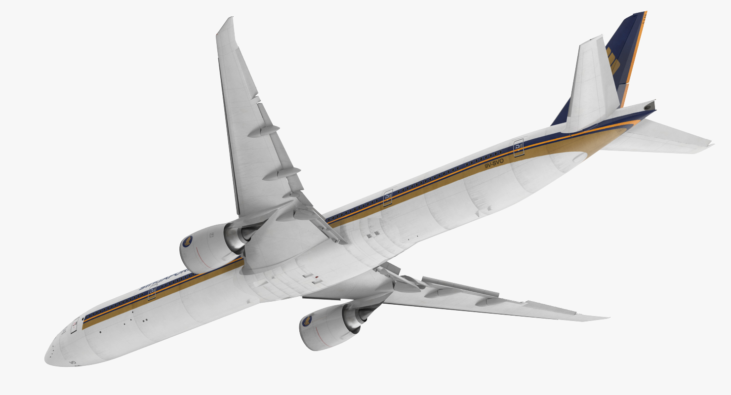 Boeing 777 9x Singapore Airlines Rigged 3D model