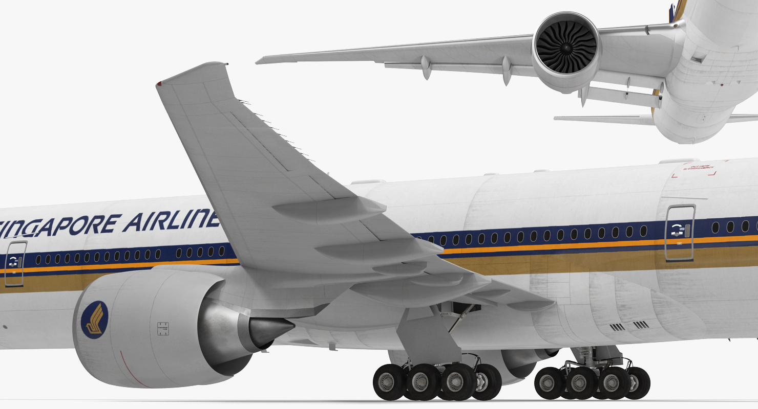 Boeing 777 9x Singapore Airlines Rigged 3D model