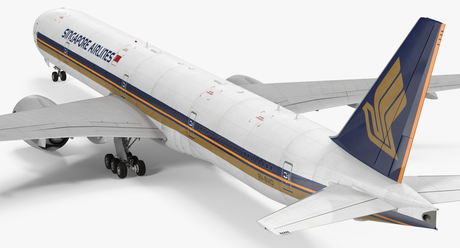 Boeing 777 9x Singapore Airlines Rigged 3D model