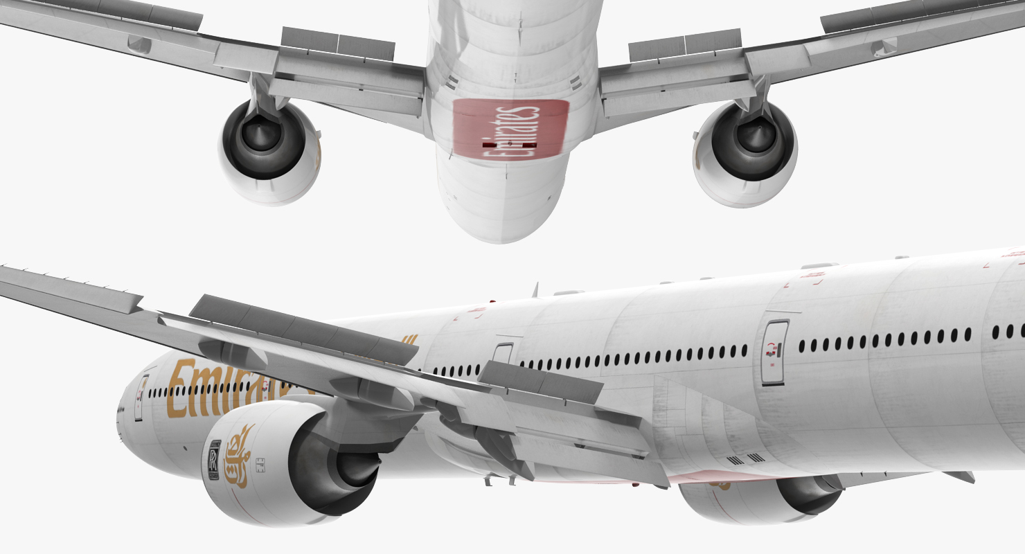 3D Boeing 777 9x Emirates Airlines Rigged model