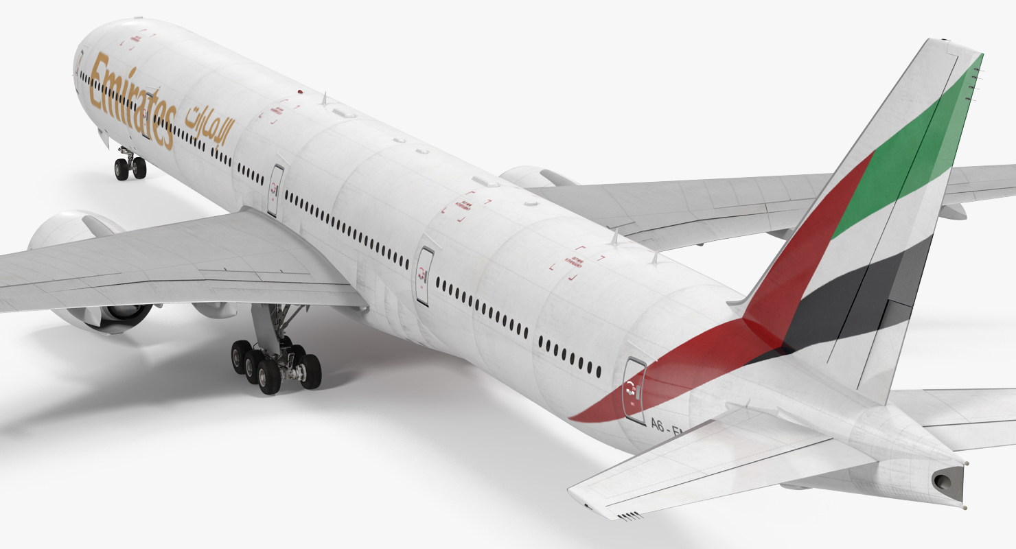 3D Boeing 777 9x Emirates Airlines Rigged model