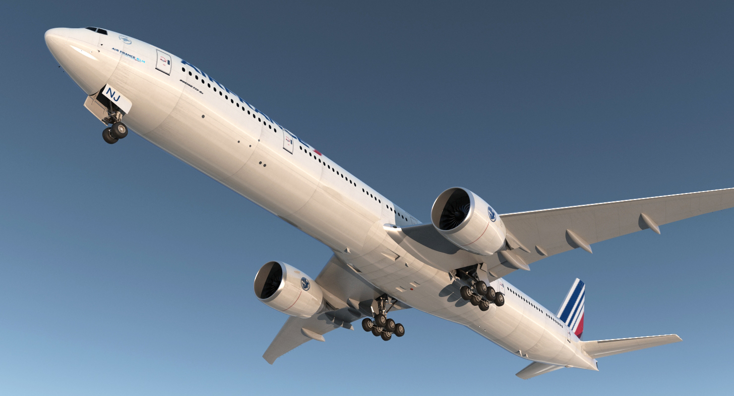 3D Boeing 777 9x Air France Rigged