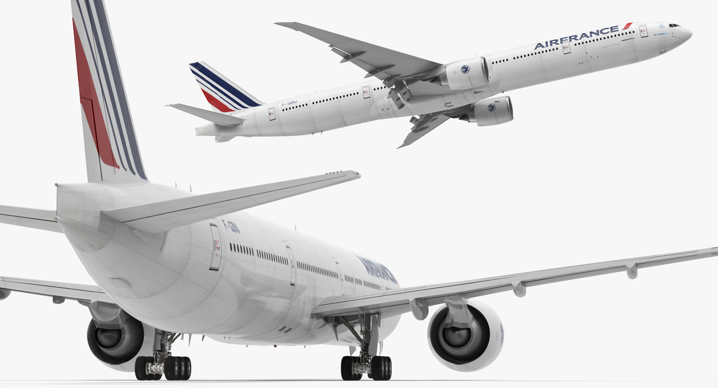 3D Boeing 777 9x Air France Rigged