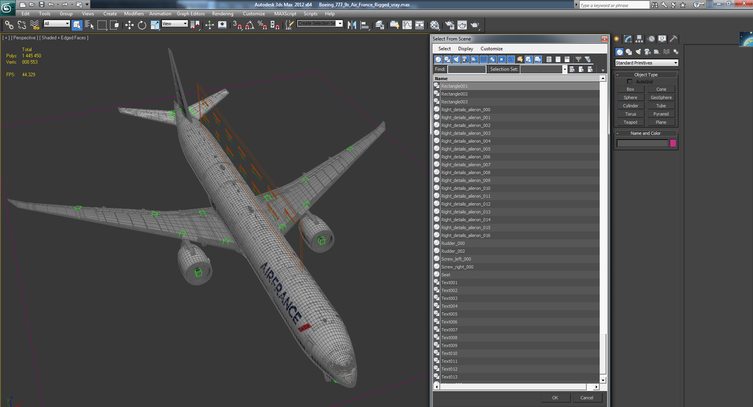 3D Boeing 777 9x Air France Rigged