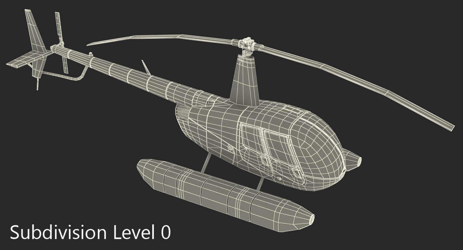 Helicopter Robinson R44 With Floats 3 3D