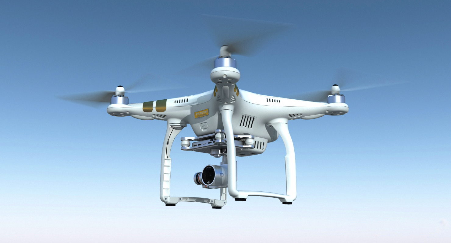 3D DJI Phantom 3 Professional Quadcopter Set