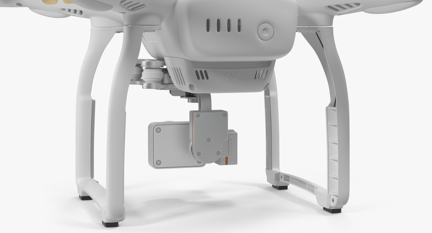 3D DJI Phantom 3 Professional Quadcopter Rigged 2