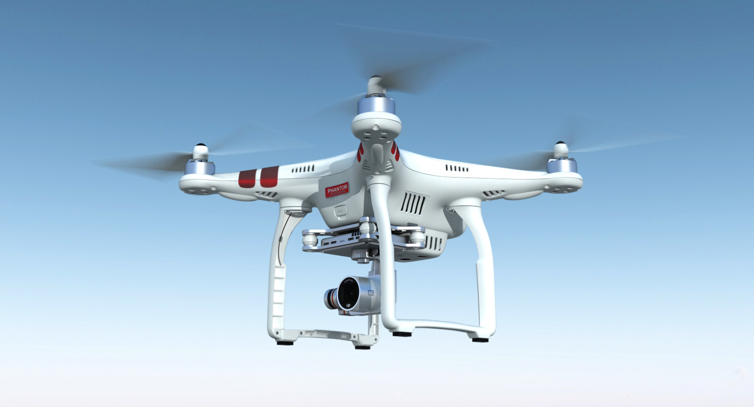 3D model DJI Phantom 3 Professional Quadcopter Set Red