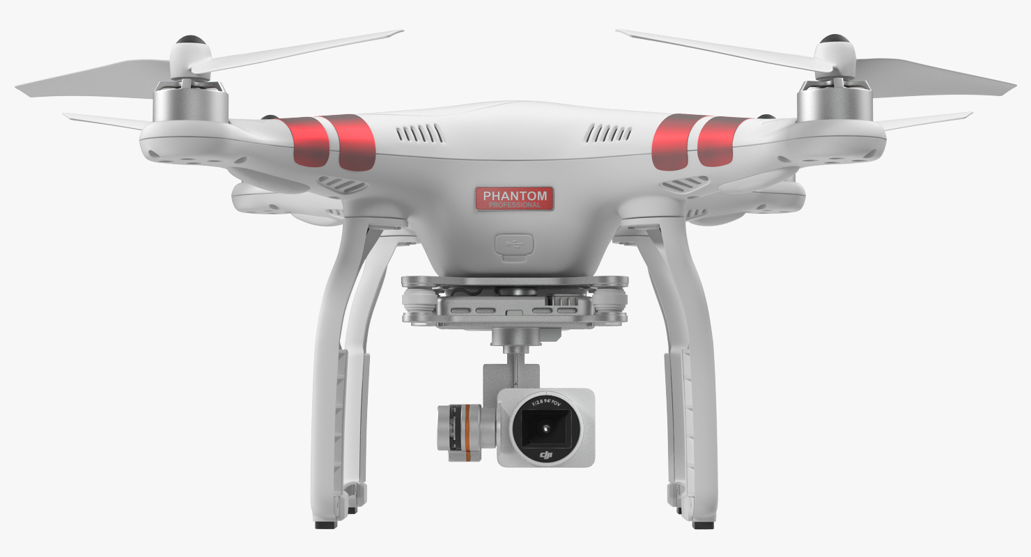 3D DJI Phantom 3 Professional Quadcopter Red