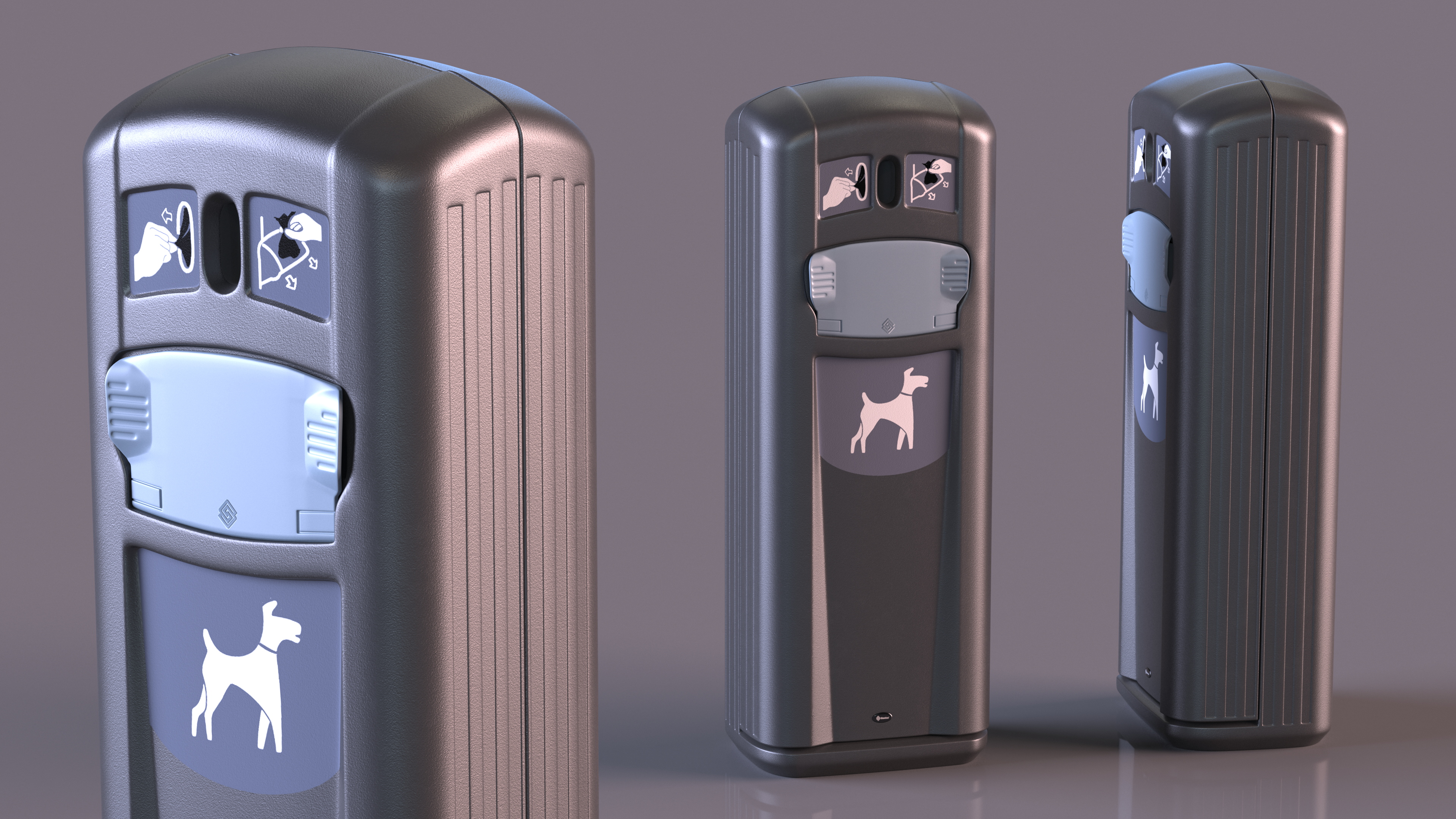 3D model City Pet Waste Station Glasdon Gray