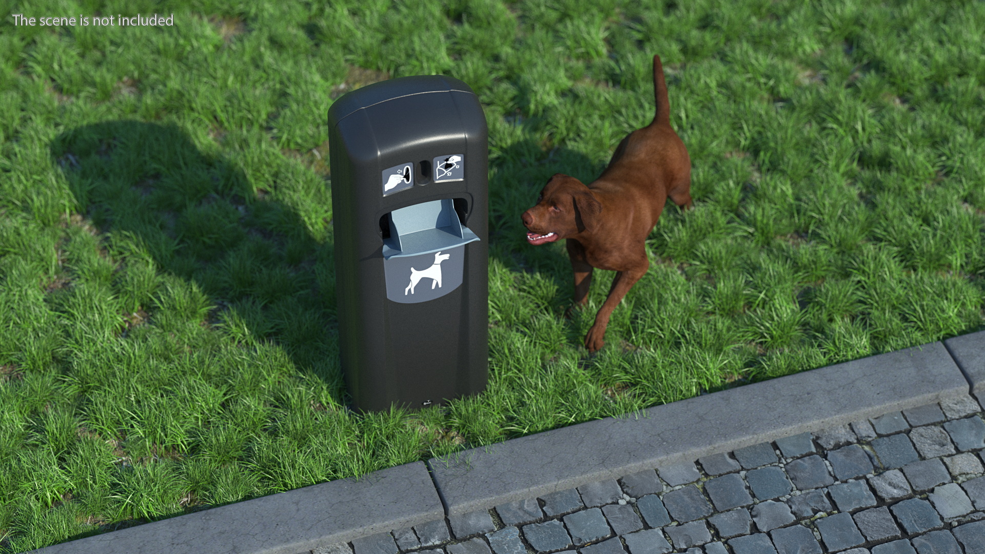 3D model City Pet Waste Station Glasdon Gray