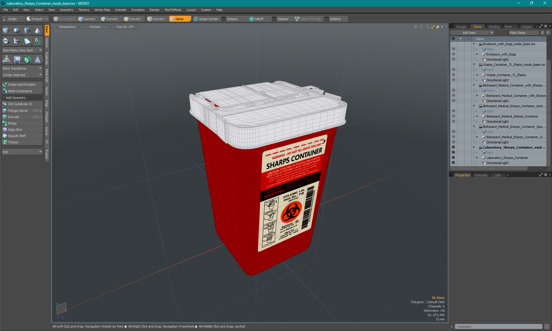 Laboratory Sharps Container 3D