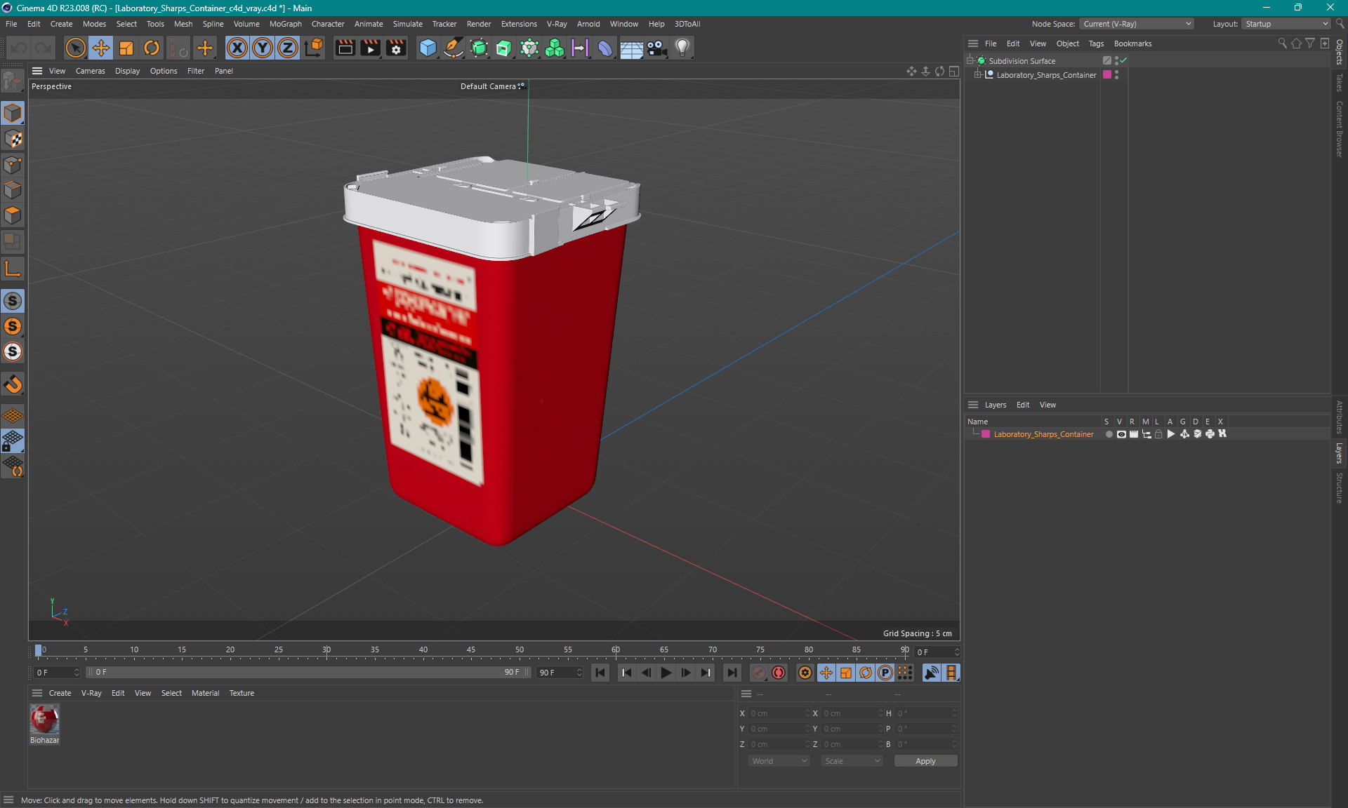 Laboratory Sharps Container 3D