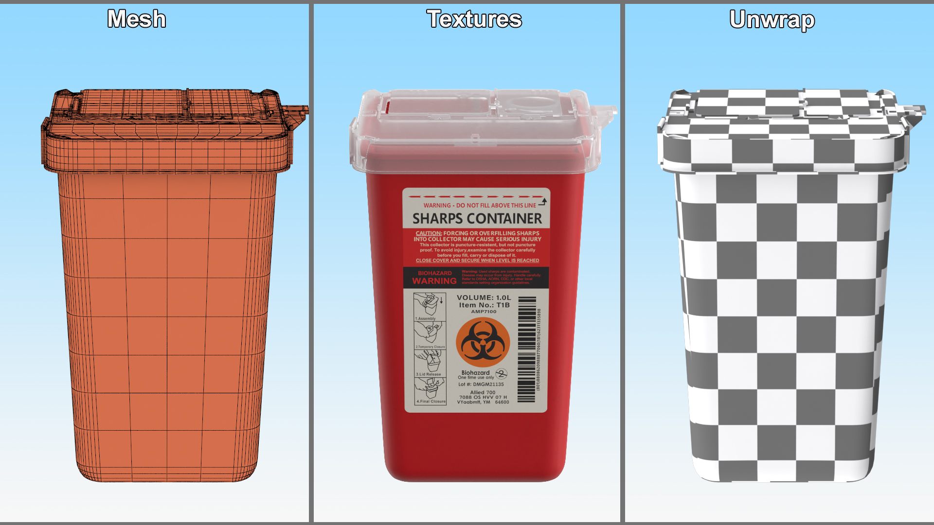 Laboratory Sharps Container 3D